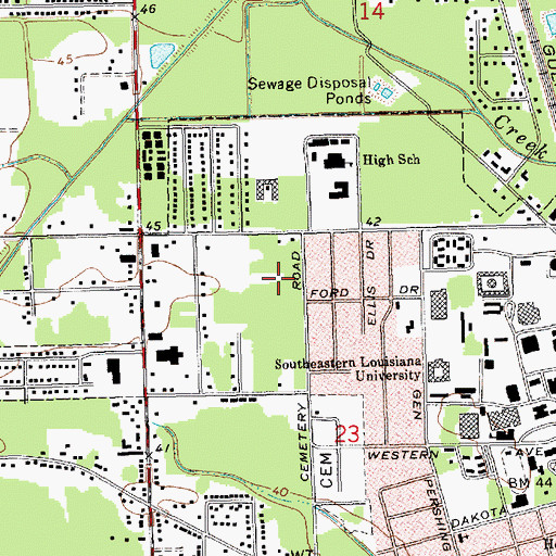 Topographic Map of Immanuel Baptist Church, LA