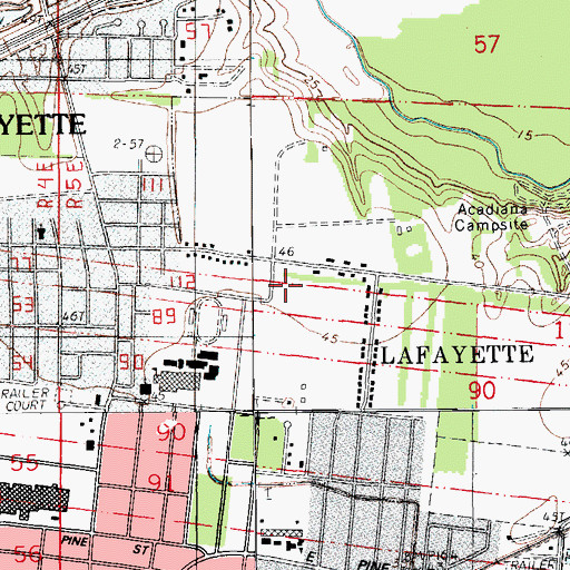 Topographic Map of Immanuel United Methodist Church, LA