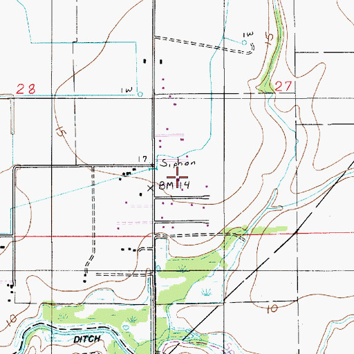 Topographic Map of Immanuel Worship Center, LA