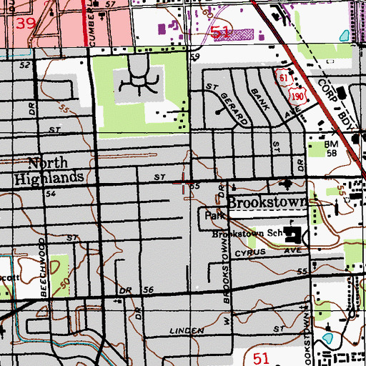 Topographic Map of In Jesus Name Refuge Ministry, LA