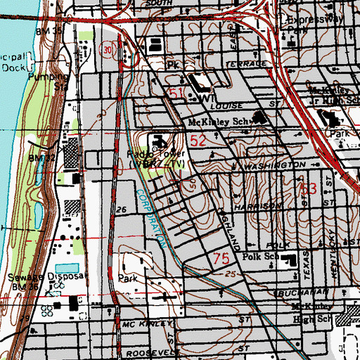 Topographic Map of First Damascus Baptist Church, LA