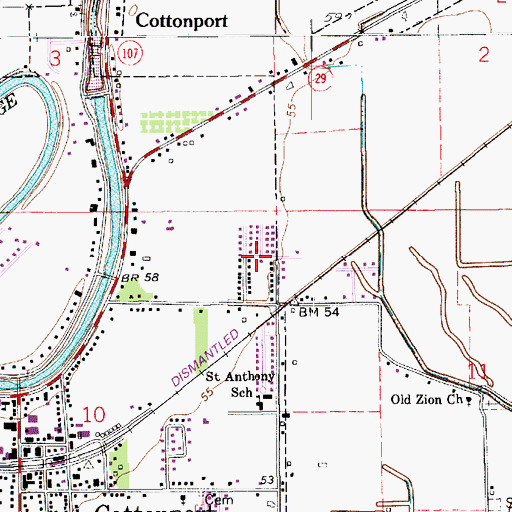 Topographic Map of First Evening Star Baptist Church, LA