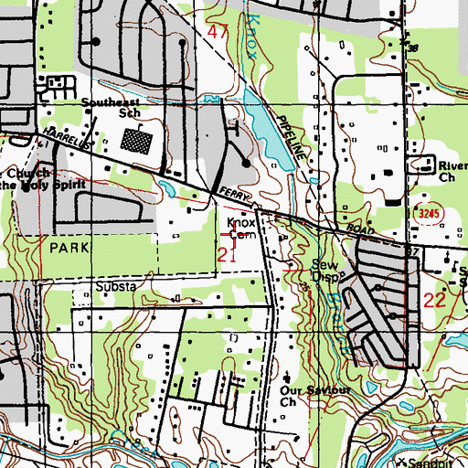 Topographic Map of First Pentecostal Church, LA
