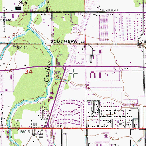 Topographic Map of First Pentecostal Church, LA