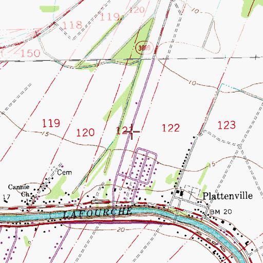 Topographic Map of First Pentecostal Church, LA