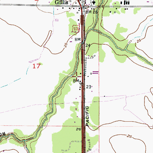 Topographic Map of First Pentecostal Church of Gillis, LA