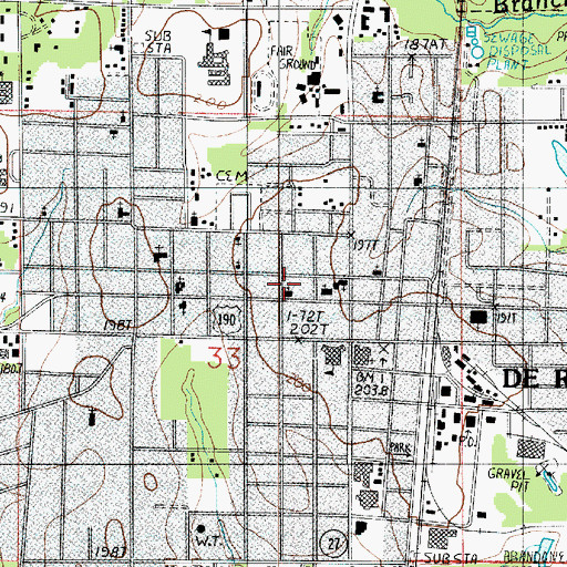 Topographic Map of First Presbyterian Church, LA
