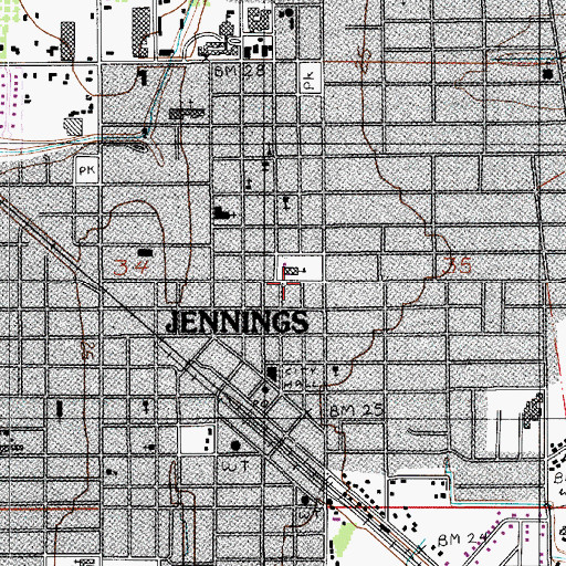 Topographic Map of First Presbyterian Church, LA