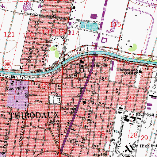 Topographic Map of First Presbyterian Church, LA