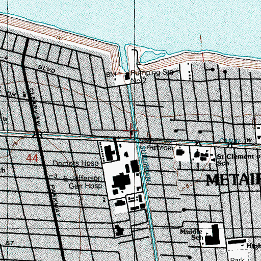 Topographic Map of First Seventh Day Adventist Church, LA