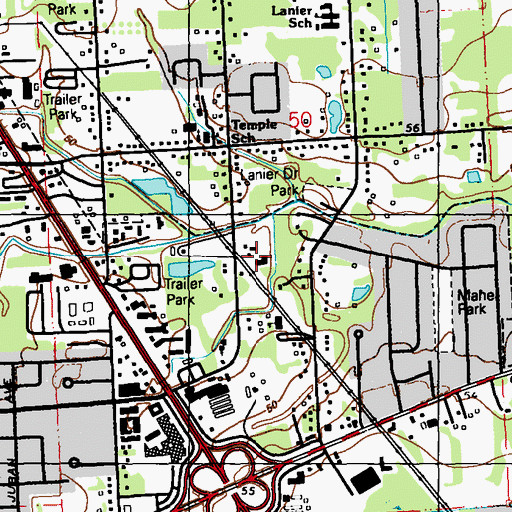Topographic Map of First Timothy Christian Fellowship Church, LA