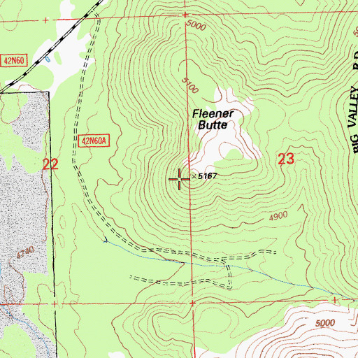 Topographic Map of Fleener Butte, CA