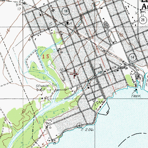 Topographic Map of First United Methodist Church, LA