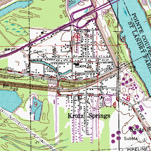 Topographic Map of First United Pentecostal Church, LA