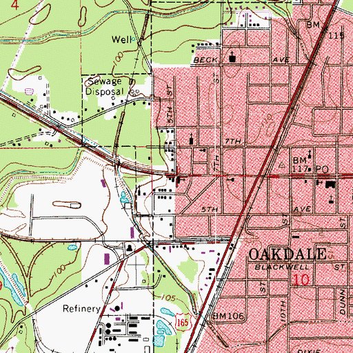 Topographic Map of First United Pentecostal Church, LA