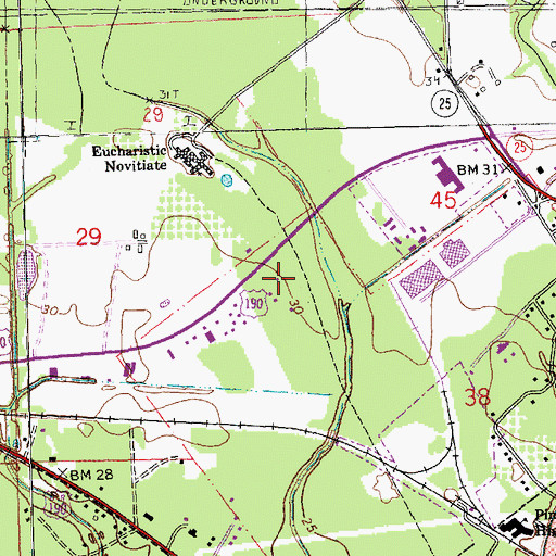 Topographic Map of Fountain of Praise Church of God, LA