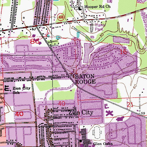 Topographic Map of Full Gospel United Pentecostal Church, LA