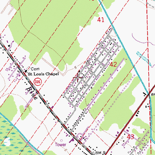 Topographic Map of Galilean Baptist Church, LA