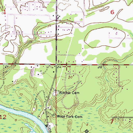 Topographic Map of Gateway Church of God, LA