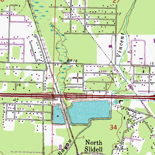 Topographic Map of Glad Tidings Seventh Day Adventist Church, LA