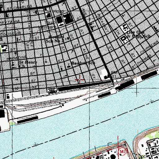 Topographic Map of Global Maritime Ministries, LA