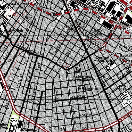 Topographic Map of Gloria Dei Lutheran Church, LA