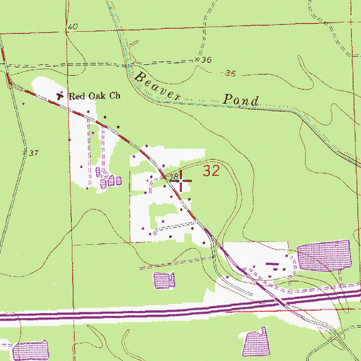 Topographic Map of Glory Baptist Church, LA