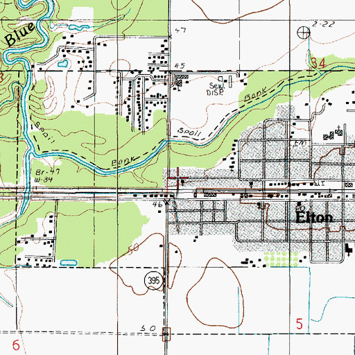 Topographic Map of Golden Chain Baptist Church, LA