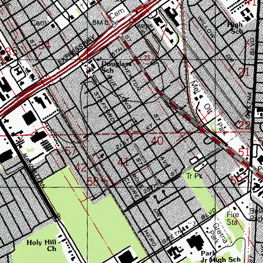 Topographic Map of Good Hope Baptist Church, LA