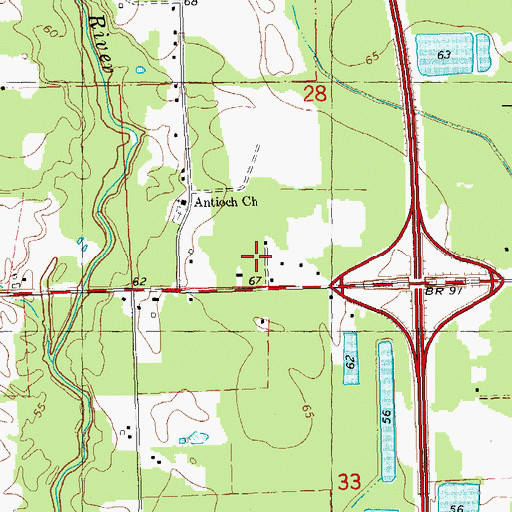 Topographic Map of Good News Fellowship Church, LA