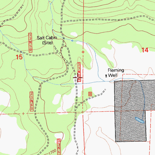 Topographic Map of Fleming Well, CA