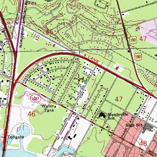 Topographic Map of Goodwill Baptist Church, LA