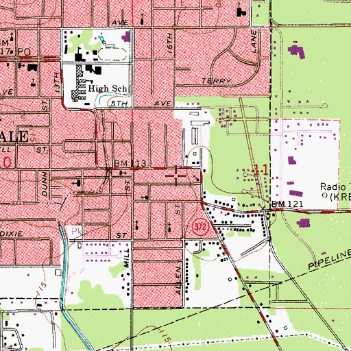 Topographic Map of Goodwill Baptist Church, LA