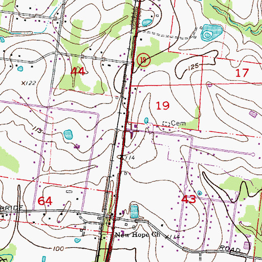 Topographic Map of Grace Baptist Church, LA