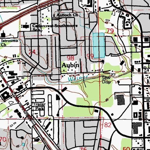 Topographic Map of Grace Believers Bible Church, LA