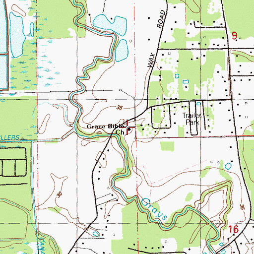 Topographic Map of Grace Bible Baptist Church, LA