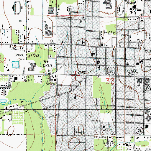 Topographic Map of Grace Church, LA