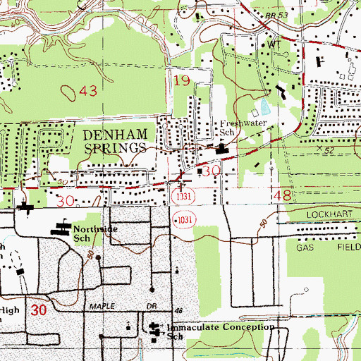 Topographic Map of Grace Community Bible Church, LA