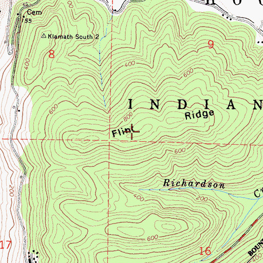 Topographic Map of Flint Ridge, CA