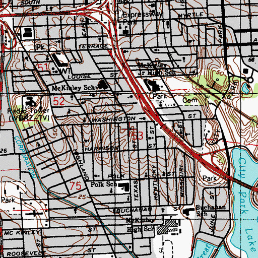 Topographic Map of Israelite Baptist Church, LA