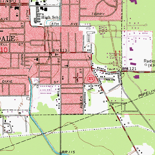 Topographic Map of Israelite Baptist Church, LA