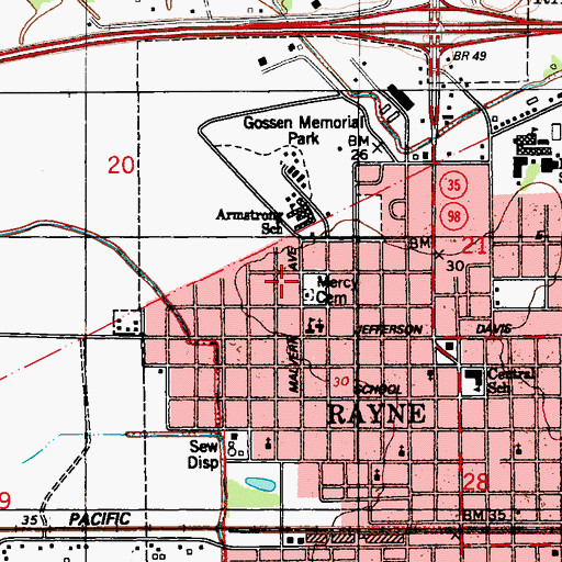 Topographic Map of J and K Hope Center, LA