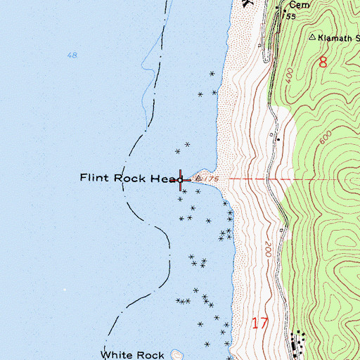 Topographic Map of Flint Rock Head, CA