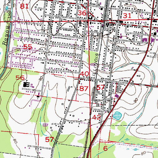 Topographic Map of Jackson Chapel United Methodist Church, LA