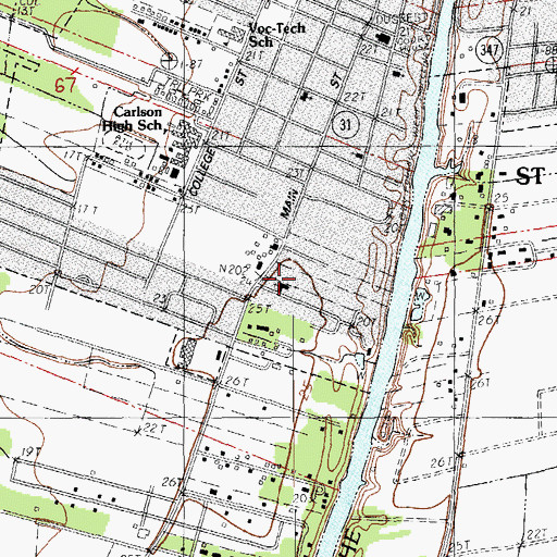 Topographic Map of Jenkins Memorial Baptist Church, LA