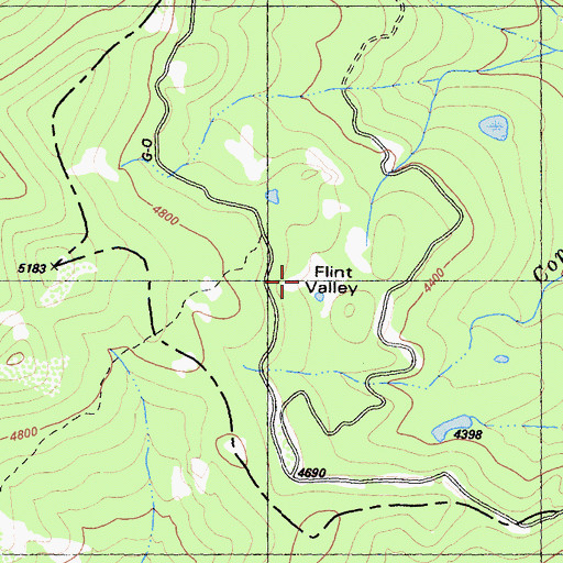 Topographic Map of Flint Valley, CA