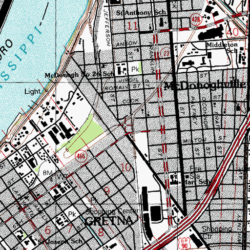 Topographic Map of Jesus Christ Apostolic Light Church, LA