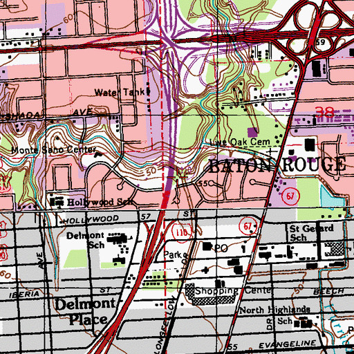 Topographic Map of Jesus Ministry Tabernacle, LA