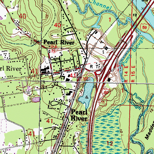 Topographic Map of Jesus Name Apostolic Church, LA