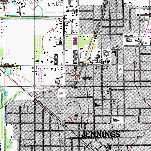 Topographic Map of Jesus Worship United Pentecostal Church, LA